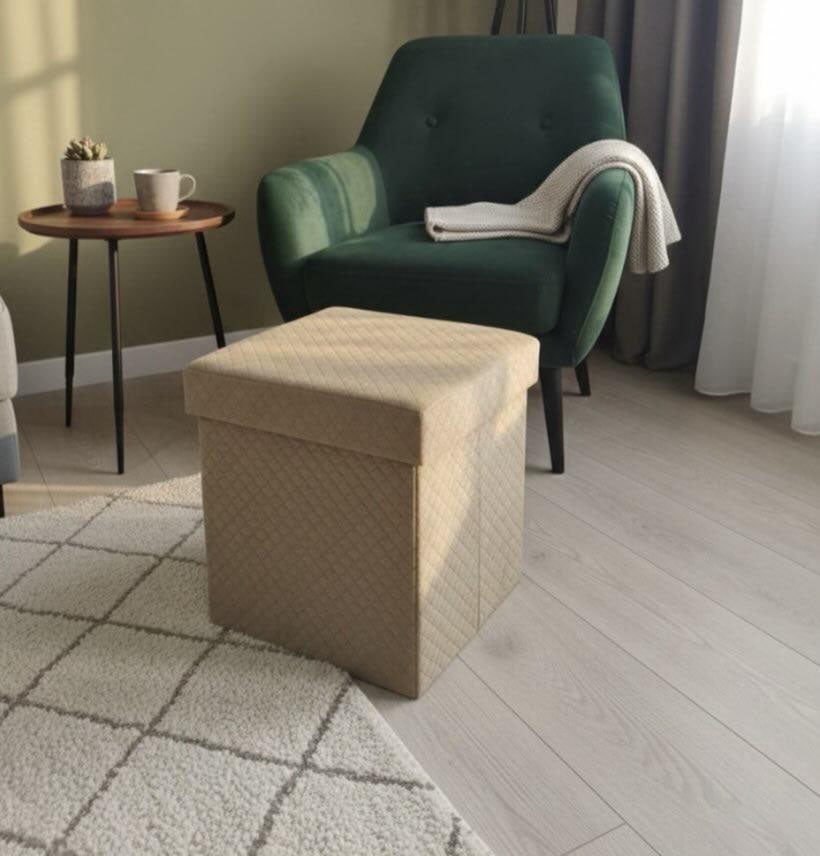 Compact Multi-Purpose Storage Ottoman - 16*14 inches (TFB)