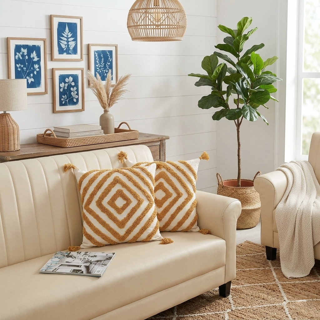 Refreshing Color Diamond Hand-Tufted Cushion Covers - 16*16 inches Set of 2 (TFB)