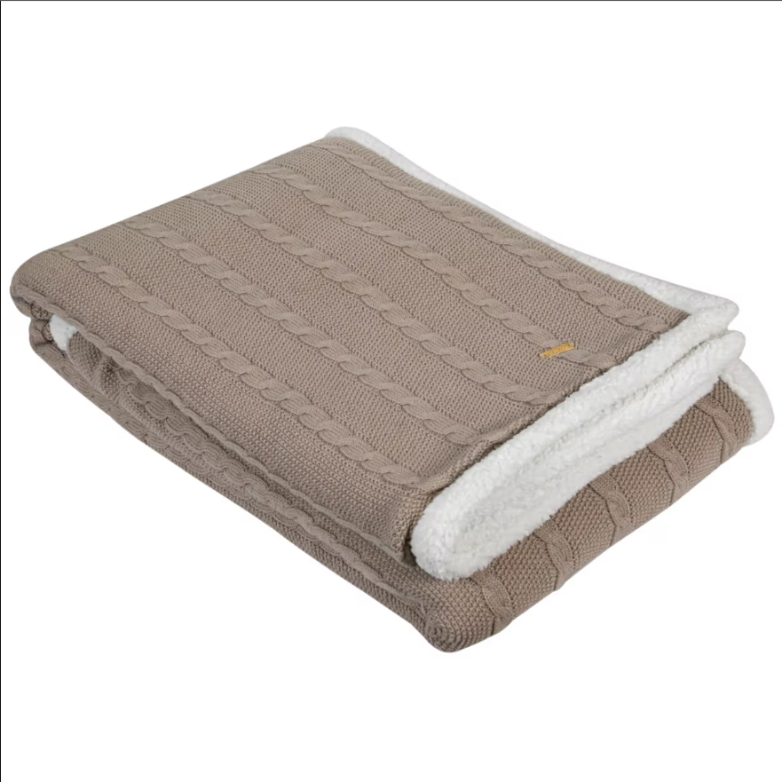 Braided Cable Knit Cotton Throw - 50*60 inches (TFB)