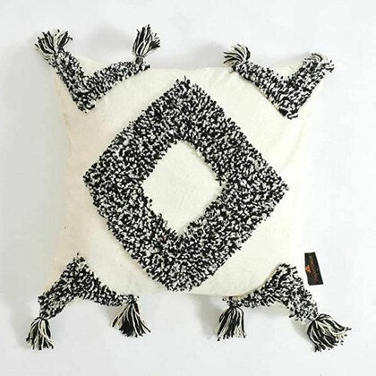 Monochrome Diamond Hand-Tufted Cushion Covers - 16*16 inches Set of 2 (TFB)
