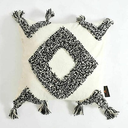 Monochrome Diamond Hand-Tufted Cushion Covers - 16*16 inches Set of 2 (TFB)