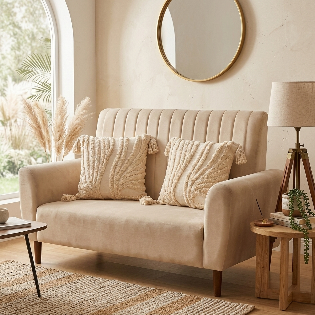 Minimalist Neutral Hand-Tufted Cushion Covers - 16*16 inches Set of 2 (TFB)
