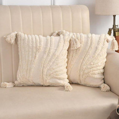 Minimalist Neutral Hand-Tufted Cushion Covers - 16*16 inches Set of 2 (TFB)