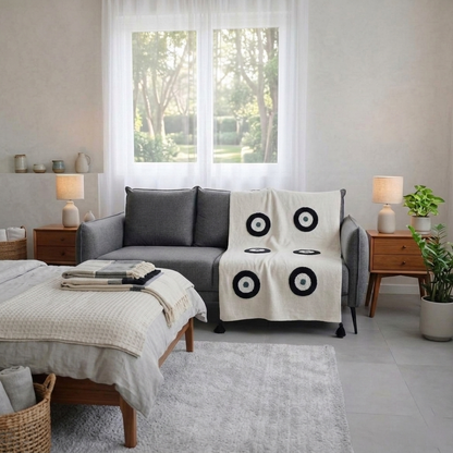 Evil Eye Cotton Throw - 50*60 inches (TFB)