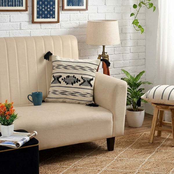 Boho-Chic Tufted Cotton Cushion Covers - 16*16 inches Set of 2 (TFB)