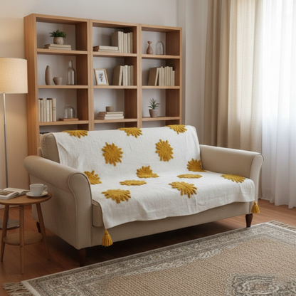 Artisanal Tufted Sunburst Cotton Throw - 50*60 inches (TFB)