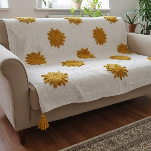 Artisanal Tufted Sunburst Cotton Throw - 50*60 inches (TFB)