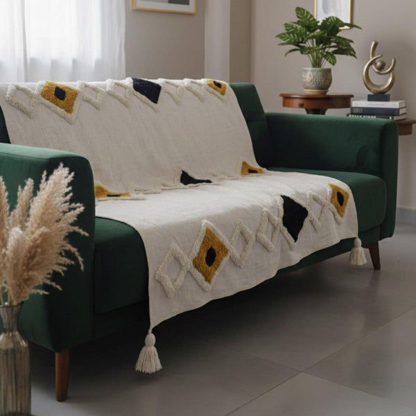 Boho-Chic Diamond Pattern Throw - 50*60 inches (TFB)